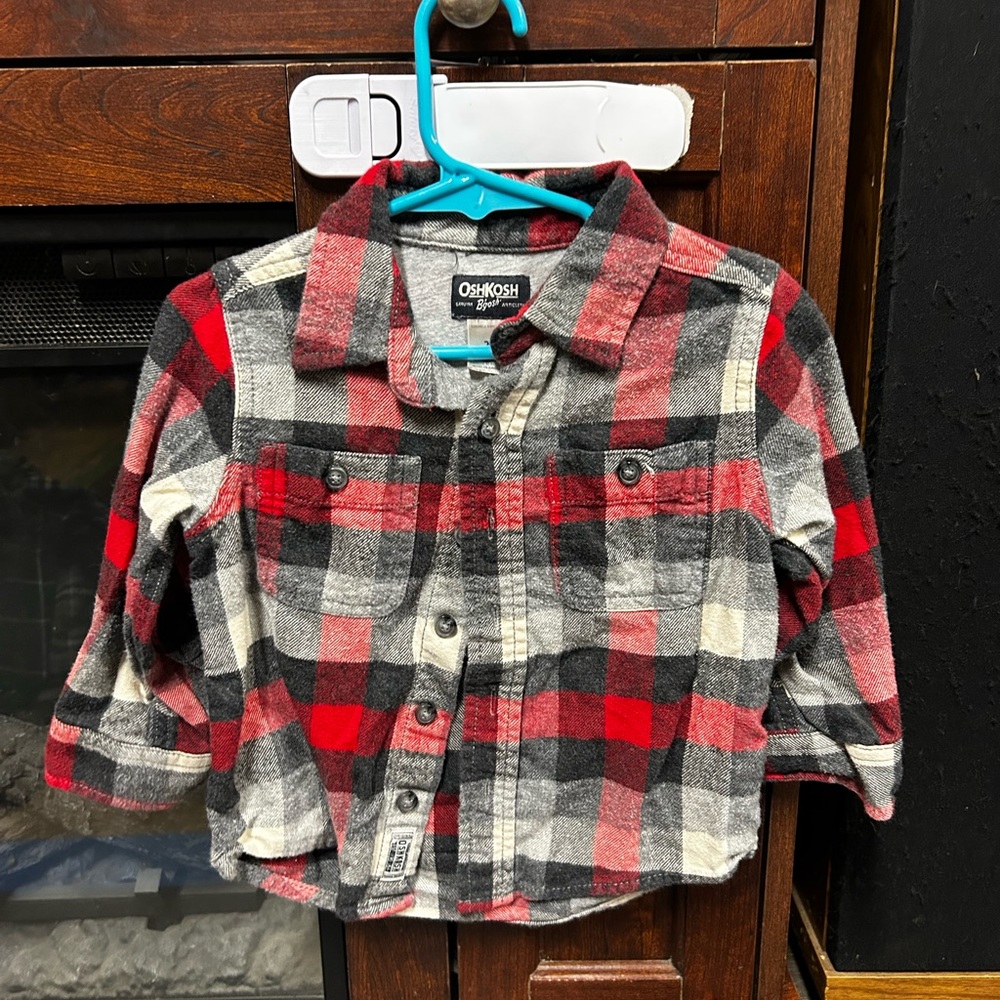 Oshkosh 2T red plaid flannel
